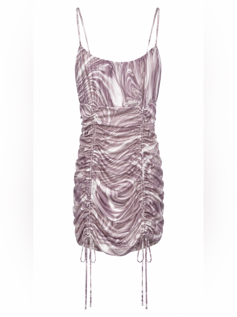 PURPLE AND WHITE MARBLE MINI DRESS